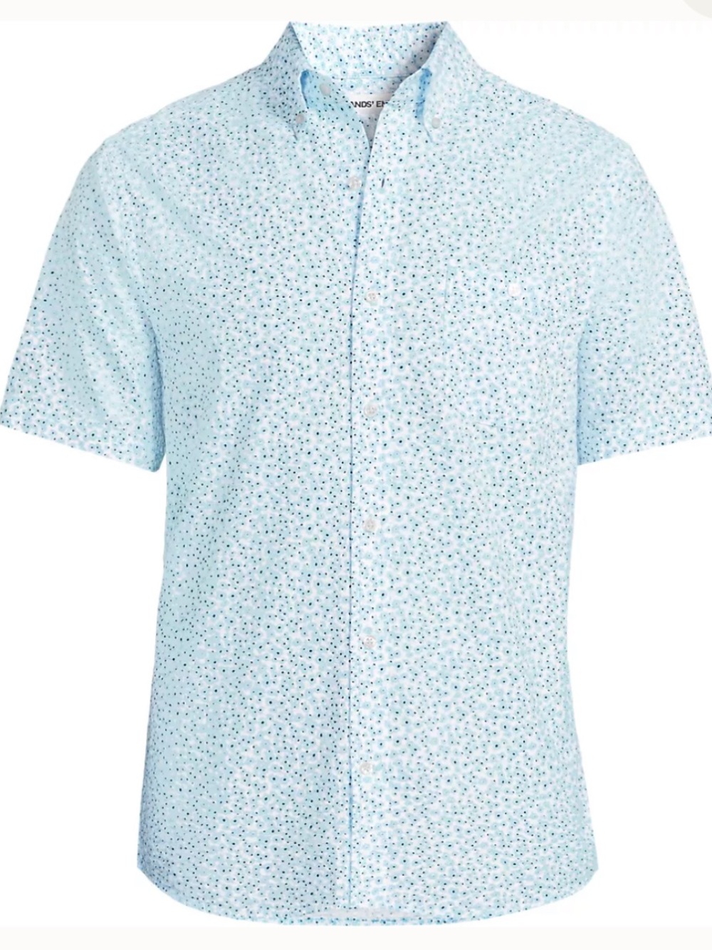 NWT Men’s Short Sleeve Sear Sucker Shirt Land’s End in factory packing